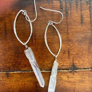 Feminine sterling-silver drop earrings with crystals from Pam Older Designs